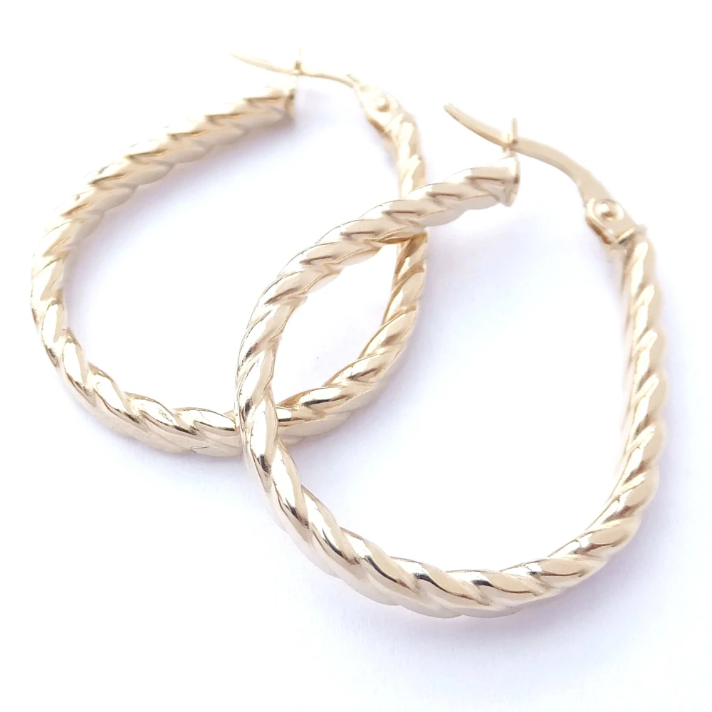 Zlaté lesklé náušnice, Au 14K 585/1000, váha 2,48 g