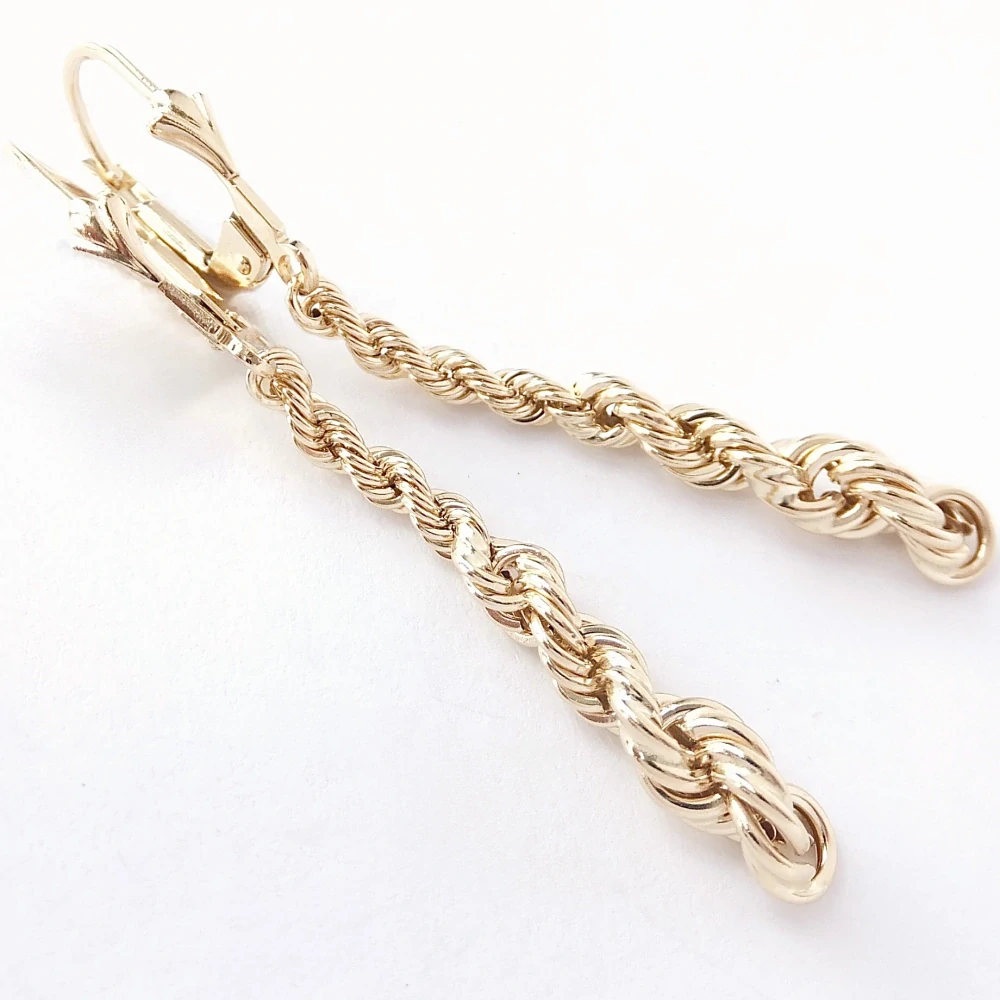 Zlaté visací náušnice, Au 14K 585/1000, váha 2,13 g