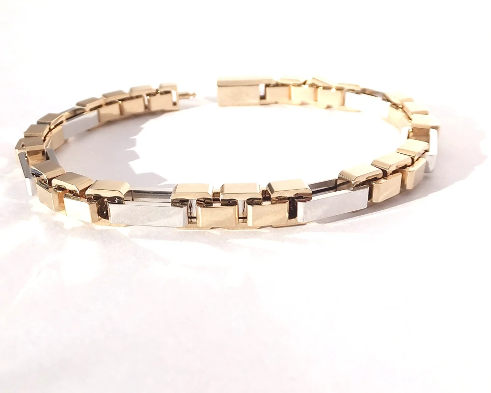 Zlatý náramek 21 cm, Au 14K 585/1000, váha 14,13 g