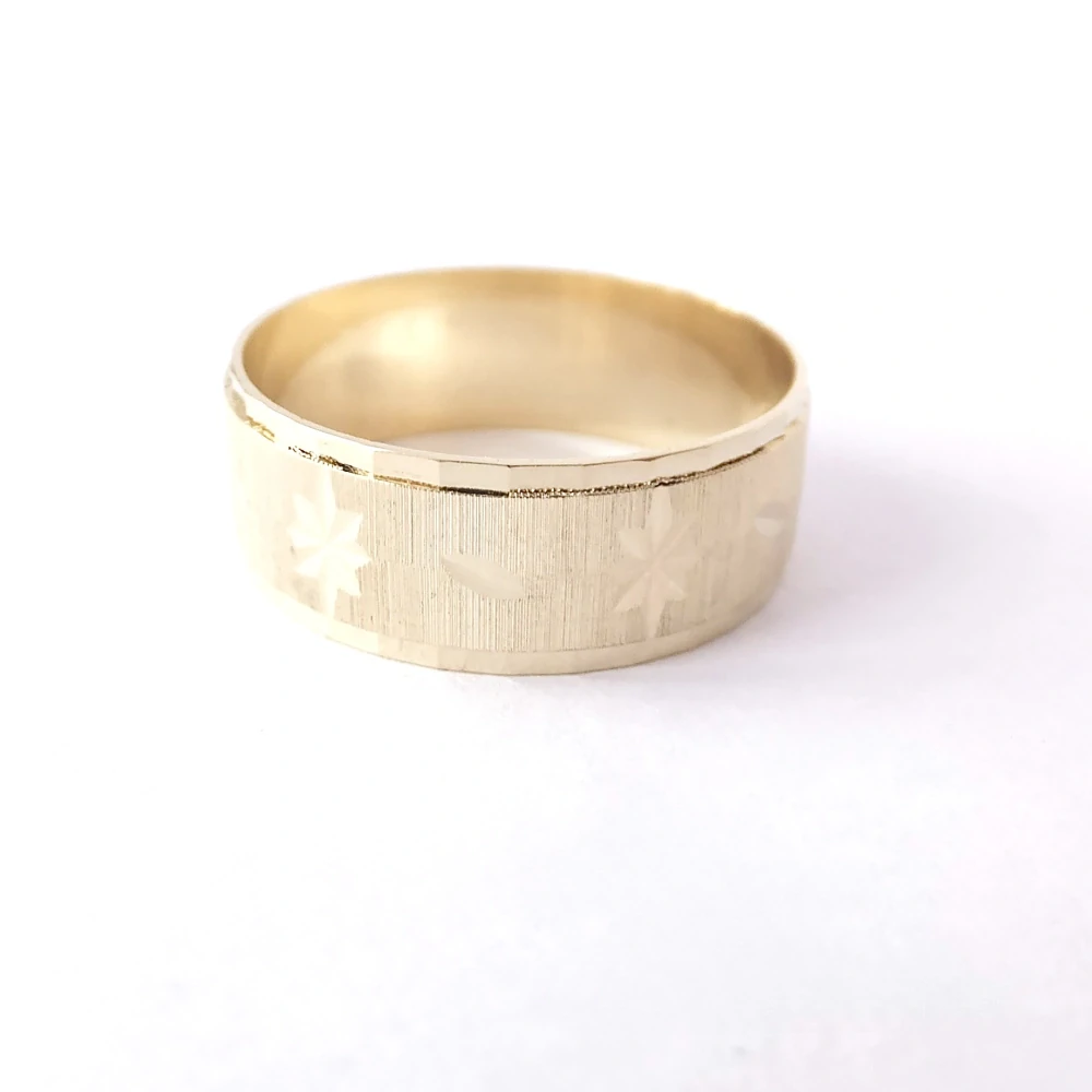 Zlatý snubní prsten, Au 14K 585/1000, váha 3,94 g, použité zlato