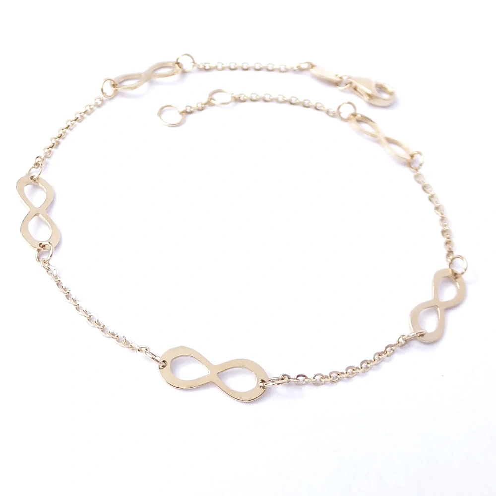 Zlatý náramek nekonečno, Au 14K 585/1000, váha 1,24 g