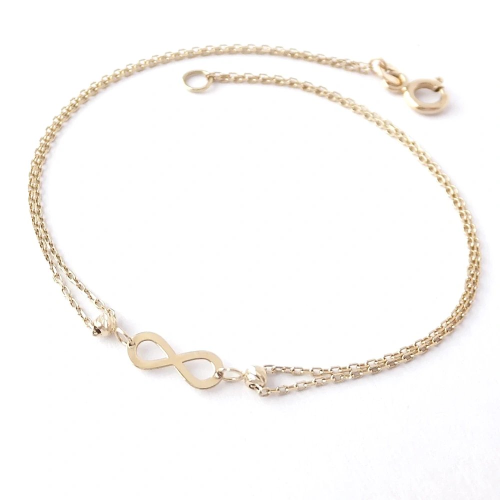 Zlatý náramek 16,5 cm, Au 14K 585/1000, váha 0,75 g, použité zlato