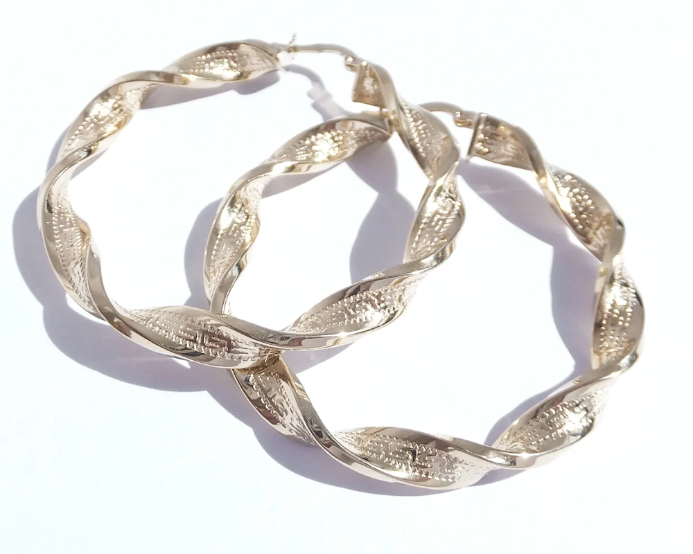 Zlaté náušnice kruhy, Au 14K 585/1000, váha 5,58 g, použité zlato
