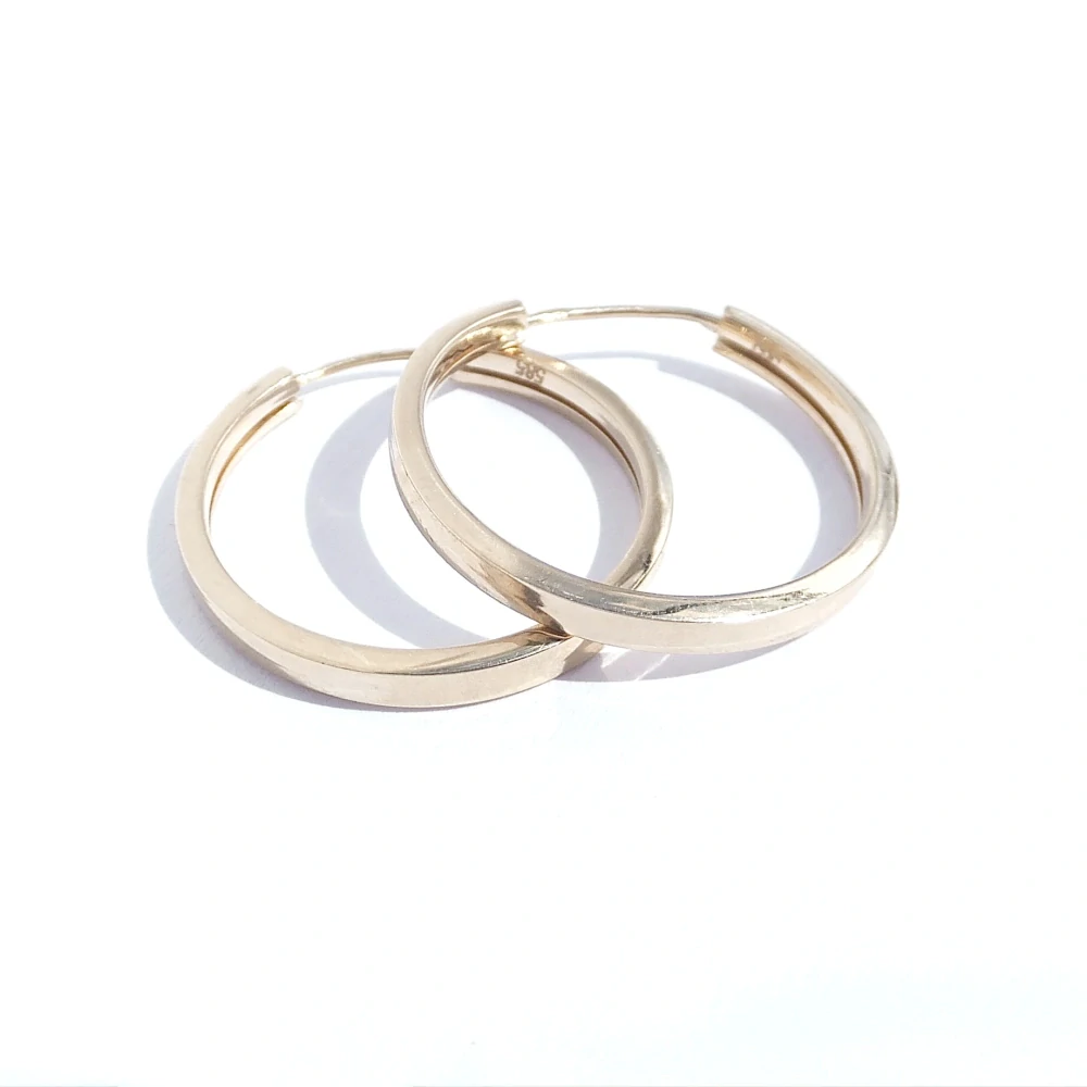 Zlaté náušnice kruhy, Au 14K 585/1000, váha 1,26 g