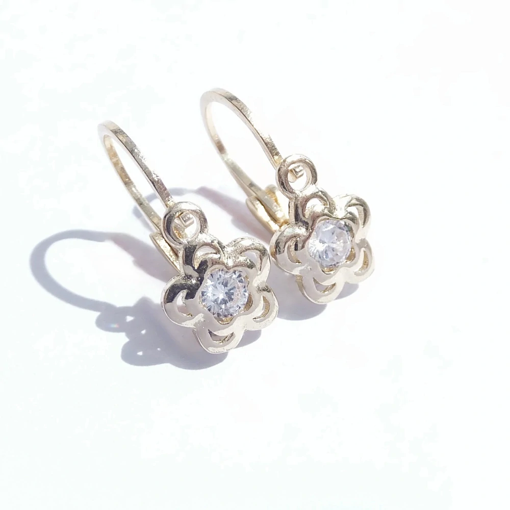 Zlaté dětské náušnice, Au 14K 585/1000, váha 1,38 g