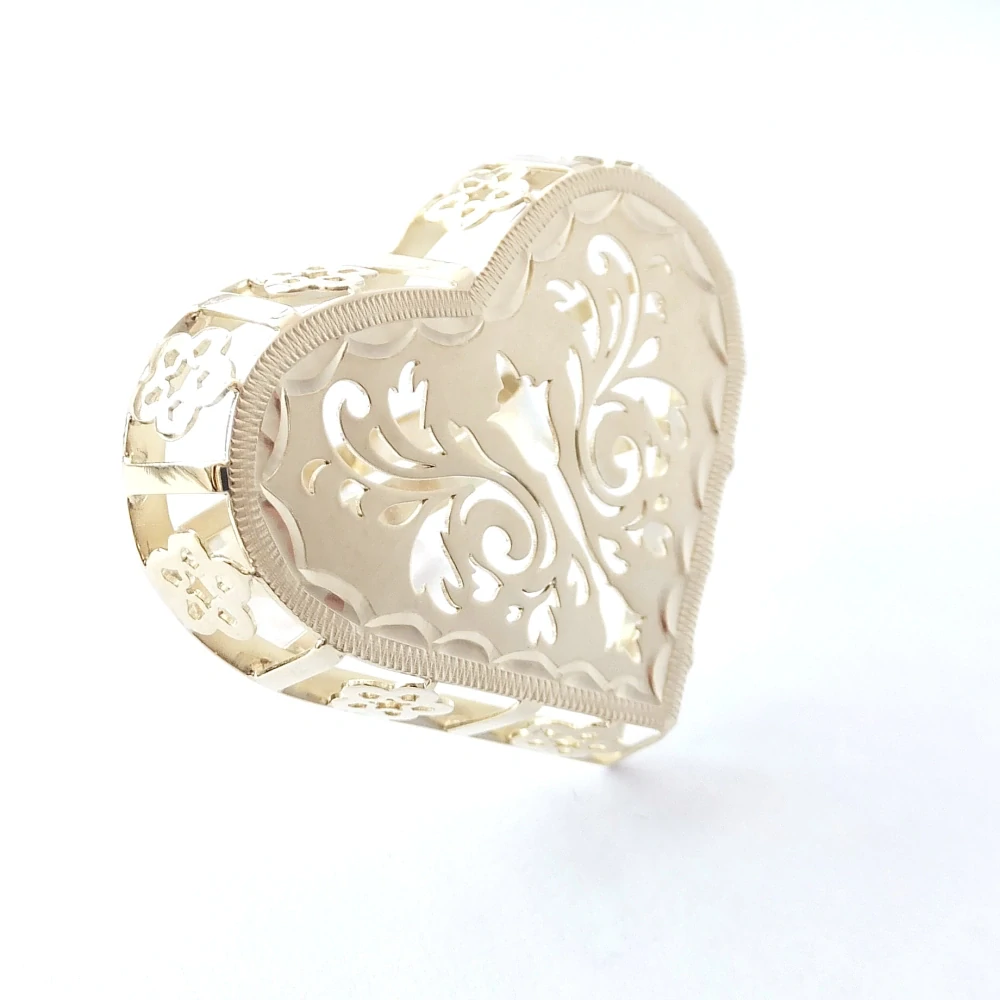 Zlatý prsten srdce, Au 14K 585/1000, váha 5,91 g