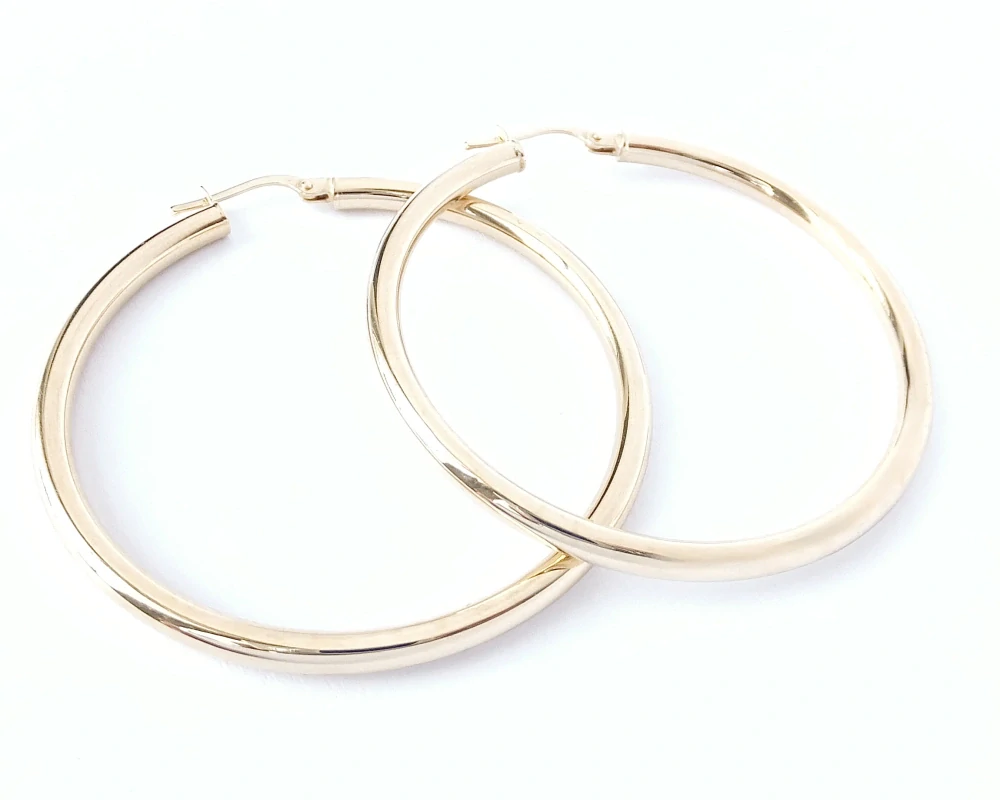 Zlaté náušnice kruhy, Au 14K 585/1000, váha 3,97 g