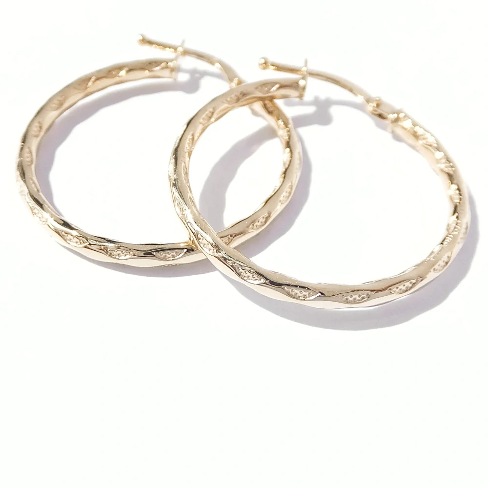 Zlaté náušnice kruhy, Au 14K 585/1000, váha 1,45 g