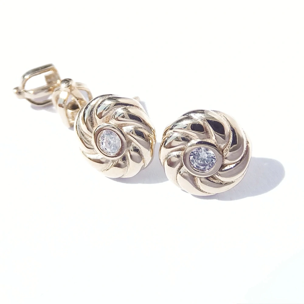 Zlaté náušnice, Au 14K 585/1000, váha 1,69 g