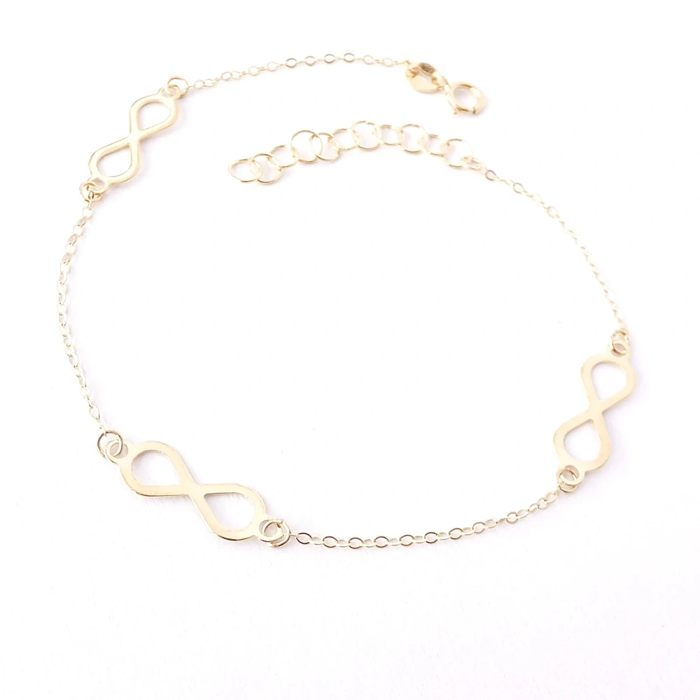 Zlatý náramek nekonečno, Au 14K 585/1000, váha 0,85 g