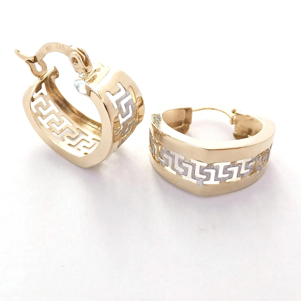 Zlaté náušnice, Au 14K 585/1000, váha 3,24 g