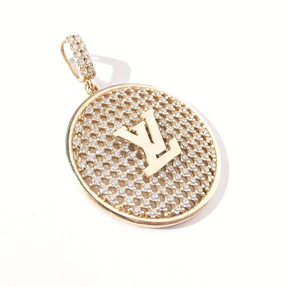 Zlatý přívěsek se zirkony, Au 14K 585/1000, váha 2,63 g, použité zlato