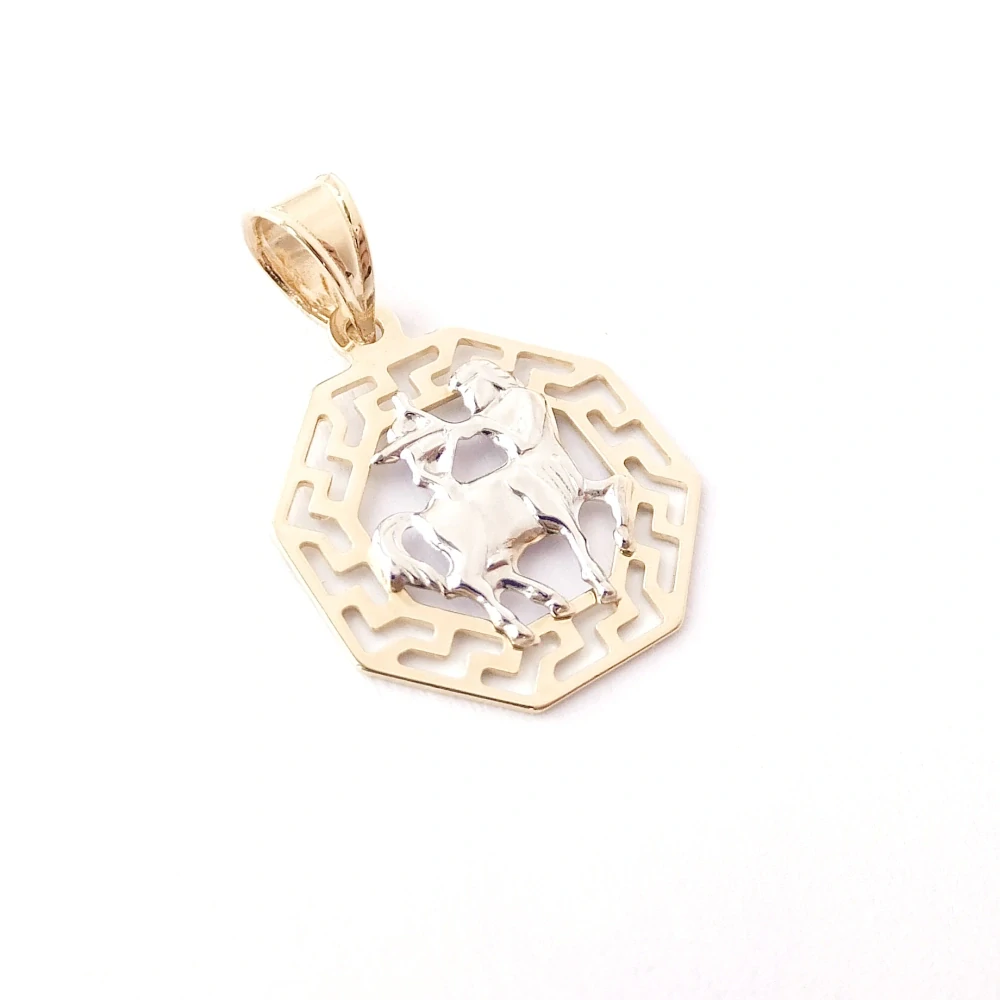 Zlatý přívěsek znamení Střelec, Au 14K 585/1000, váha 0,87 g