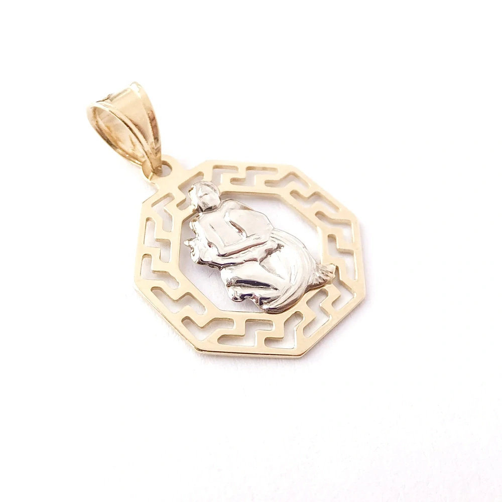 Zlatý přívěsek znamení Vodnář, Au 14K 585/1000, váha 0,85 g