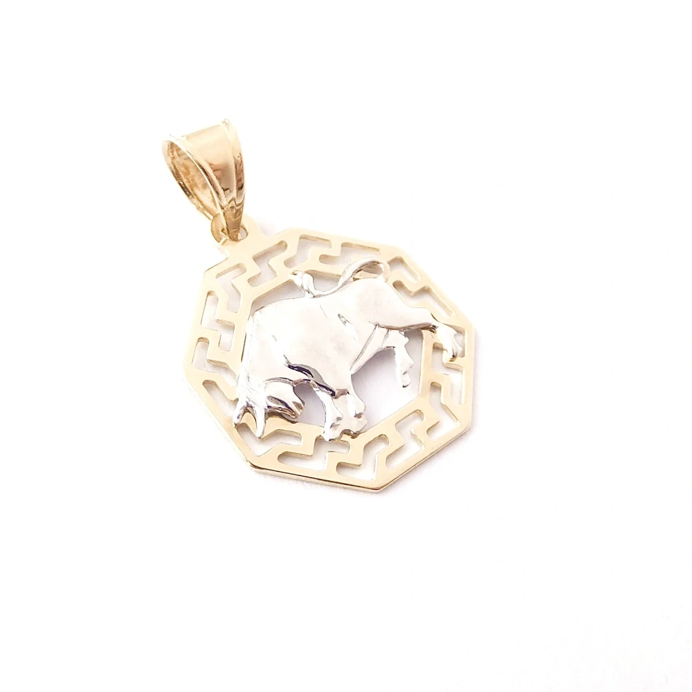 Zlatý přívěsek znamení Býk, Au 14K 585/1000, váha 0,85 g