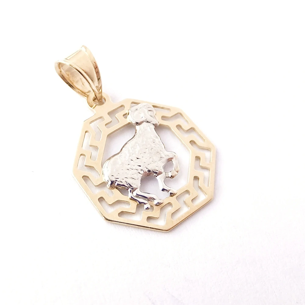 Zlatý přívěsek znamení Beran, Au 14K 585/1000, váha 0,85 g