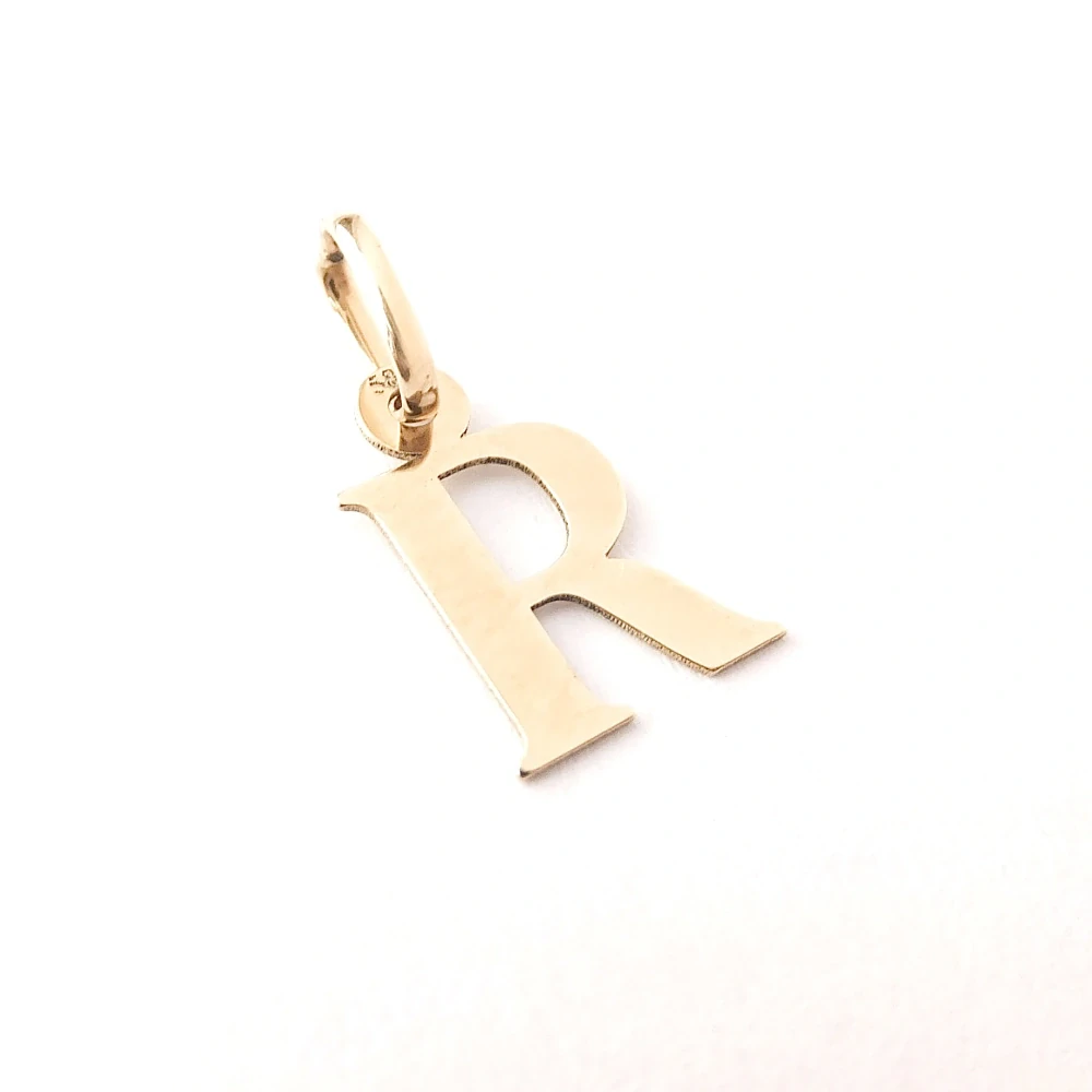 Zlatý přívěsek písmeno R, Au 14K 585/1000, váha 0,24 g