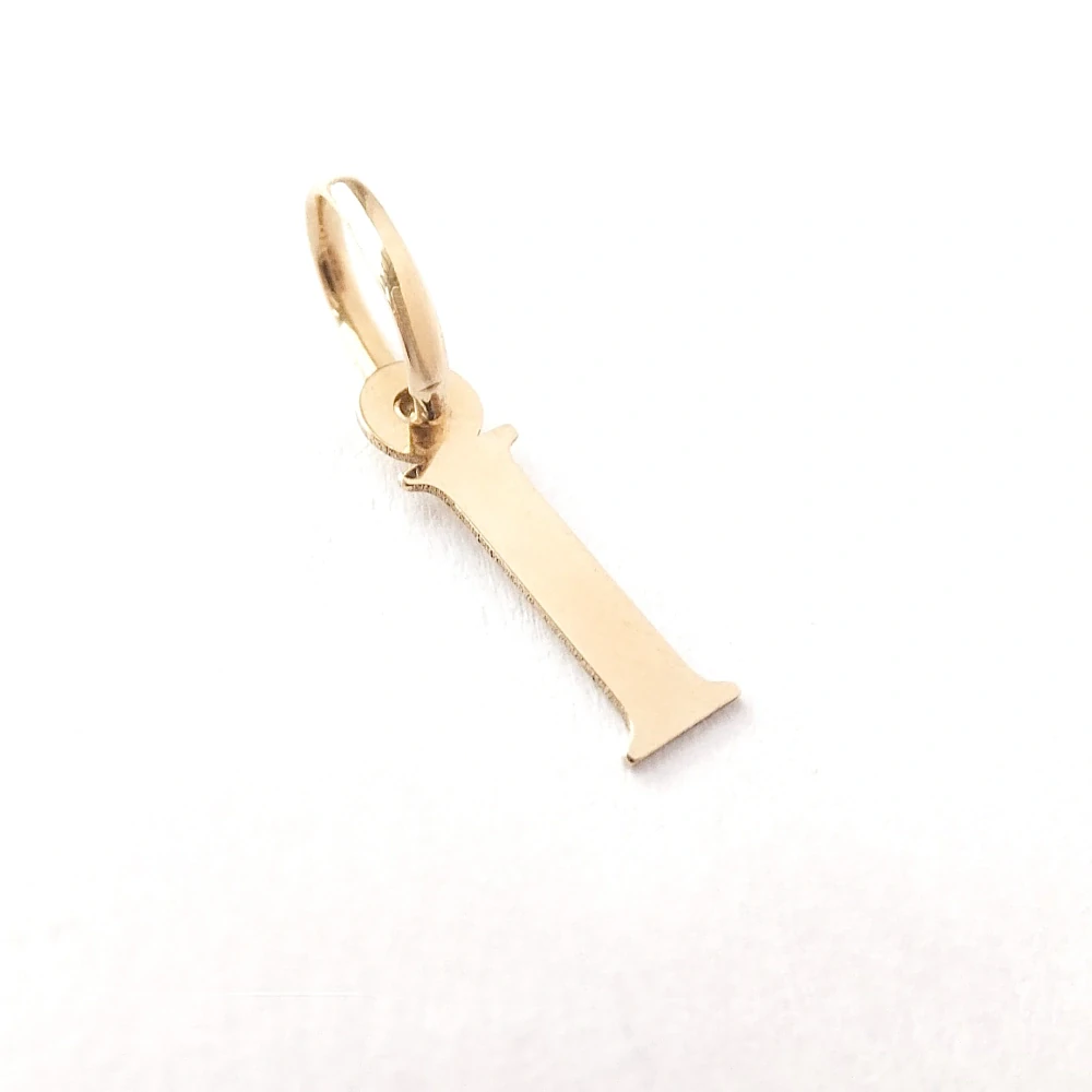 Zlatý přívěsek písmeno I, Au 14K 585/1000, váha 0,18 g