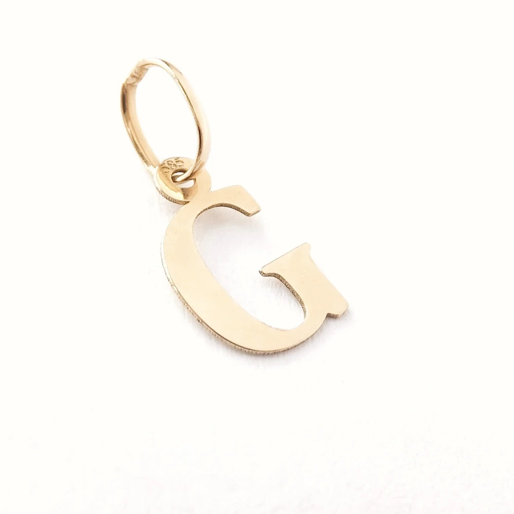 Zlatý přívěsek písmeno G, Au 14K 585/1000, váha 0,25 g