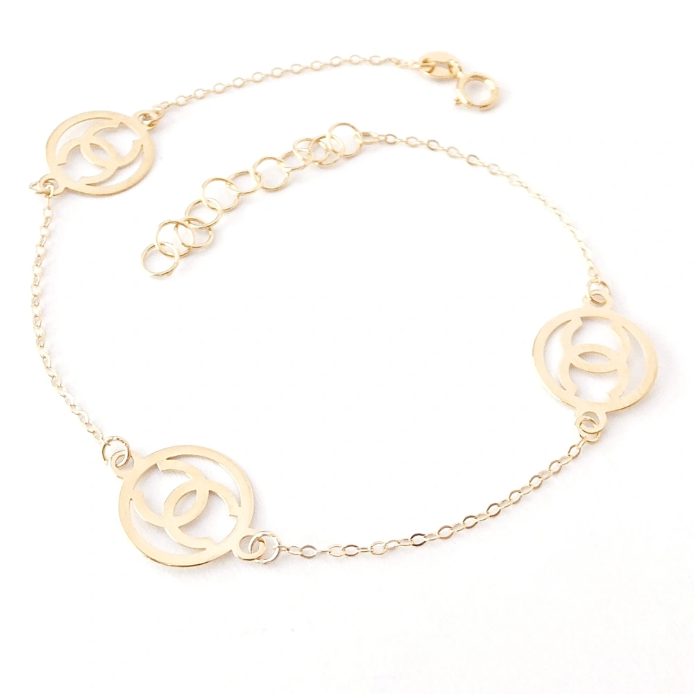 Zlatý náramek 17-20 cm, Au 14K 585/1000, váha 1,03 g