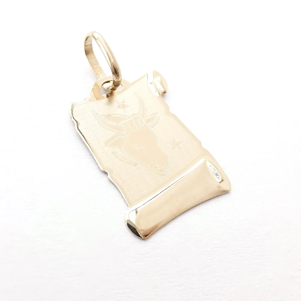 Zlatý přívěsek znamení Býk, Au 14K 585/1000, váha 0,45 g, použité zlato
