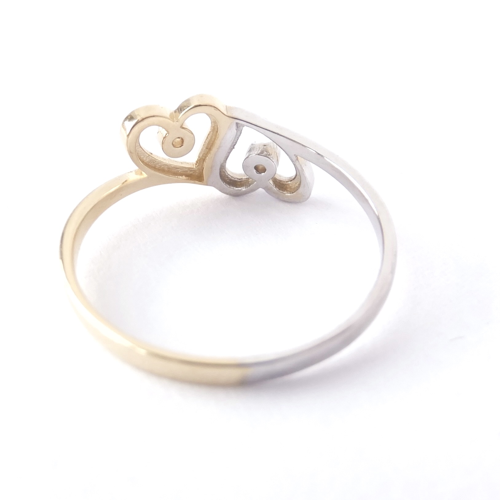 Zlatý prsten srdce, Au 14K 585/1000, váha 1,46 g