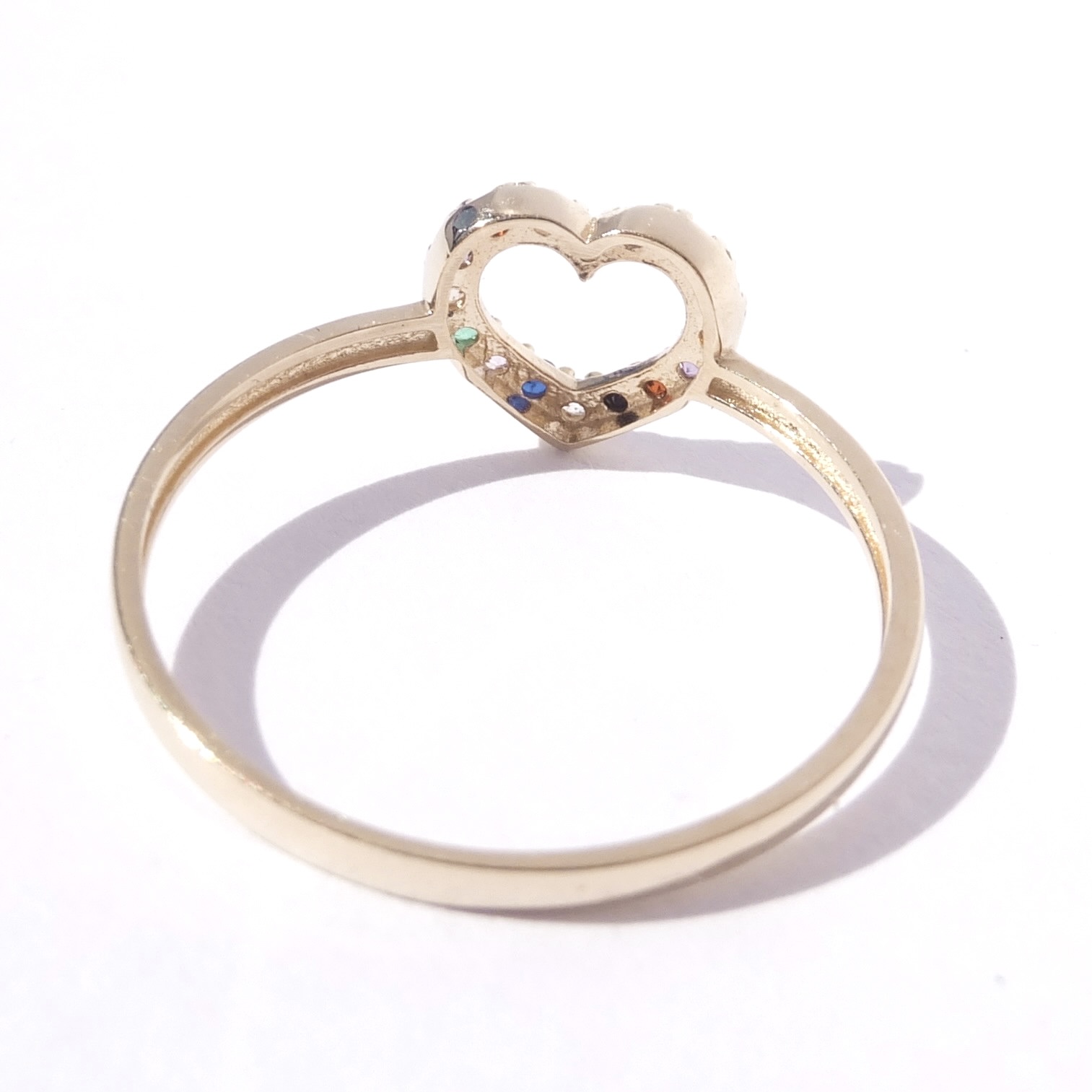 Zlatý prsten srdce, Au 14K 585/1000, váha 1,12 g