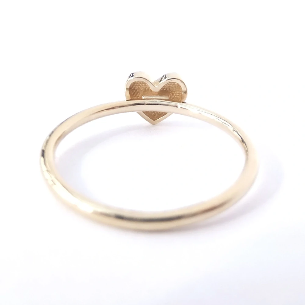 Zlatý prsten srdce, Au 14K 585/1000, váha 1,45 g