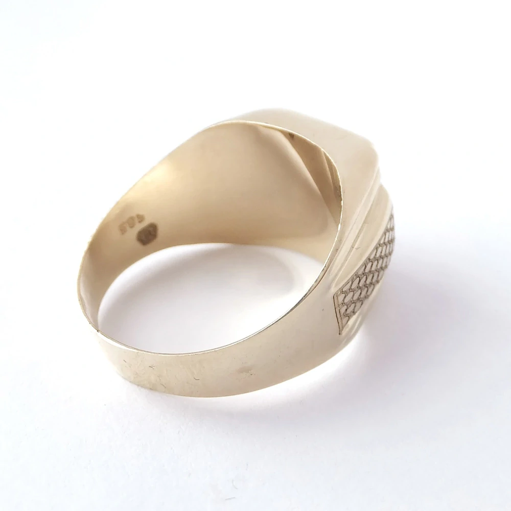 Zlatý pánský prsten, Au 14K 585/1000, váha 3,69 g