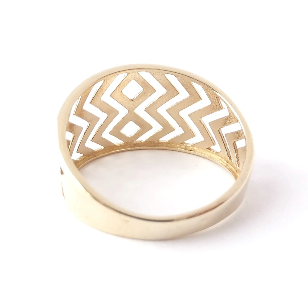 Zlatý lesklý prsten, Au 14K 585/1000, váha 2,86 g