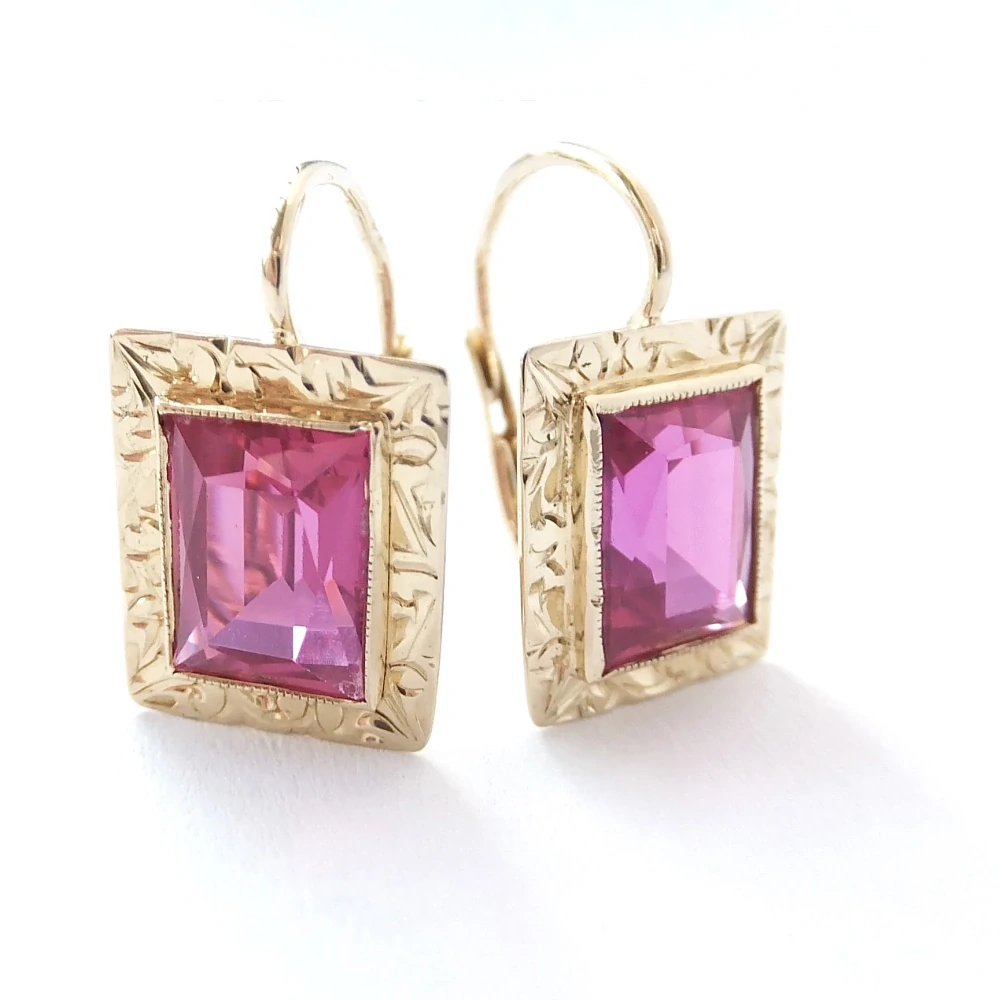 Zlaté náušnice, Au 14K 585/1000, váha 2,80 g, použité zlato