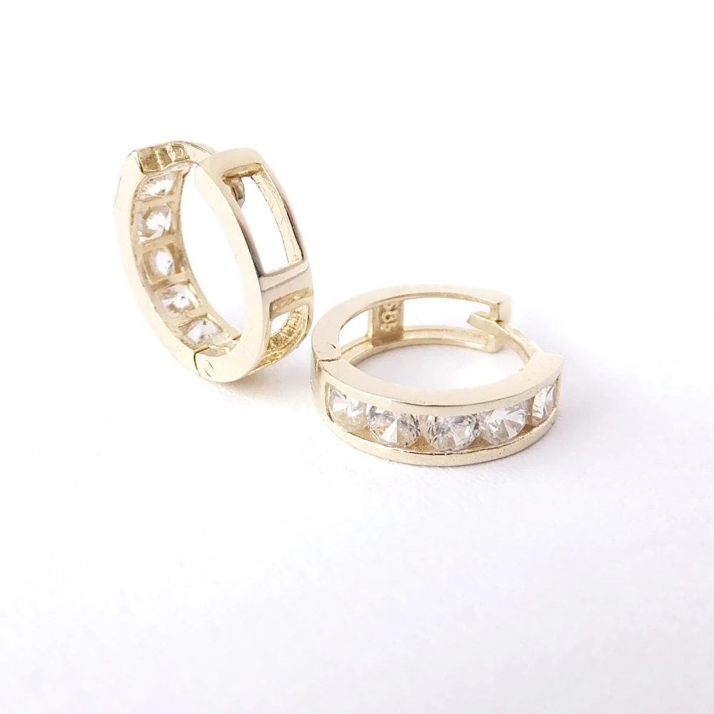 Zlaté dívčí náušnice, Au 14K 585/1000, váha 1,25 g