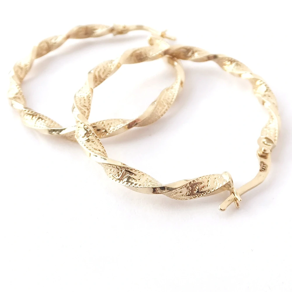 Zlaté náušnice kruhy, Au 14K 585/1000, váha 3,12 g