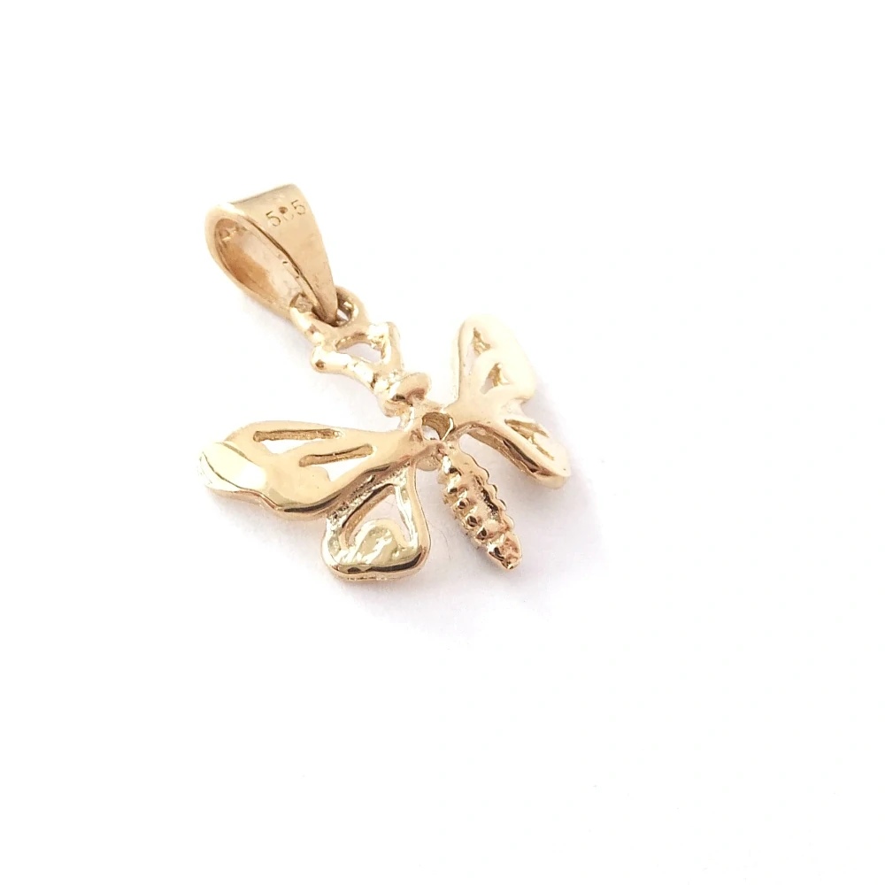 Zlatý přívěsek motýl, Au 14K 585/1000, váha 1,18 g, použité zlato