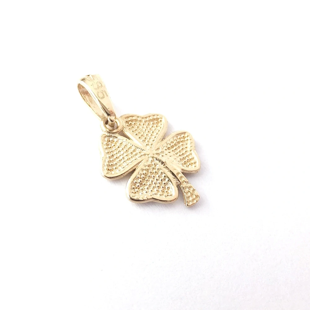 Zlatý přívěsek čtyřlístek, Au 14K 585/1000, váha 0,75 g