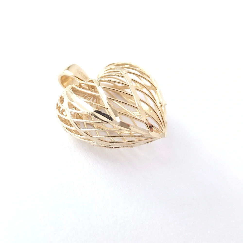 Zlatý přívěsek srdce, Au 14K 585/1000, váha 1,09 g