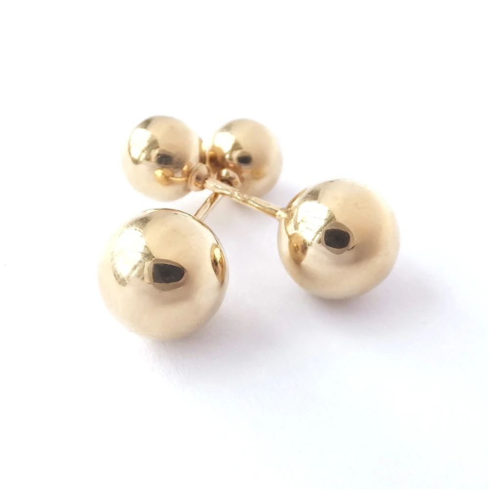 Zlaté lesklé náušnice, Au 14K 585/1000, váha 3,31 g