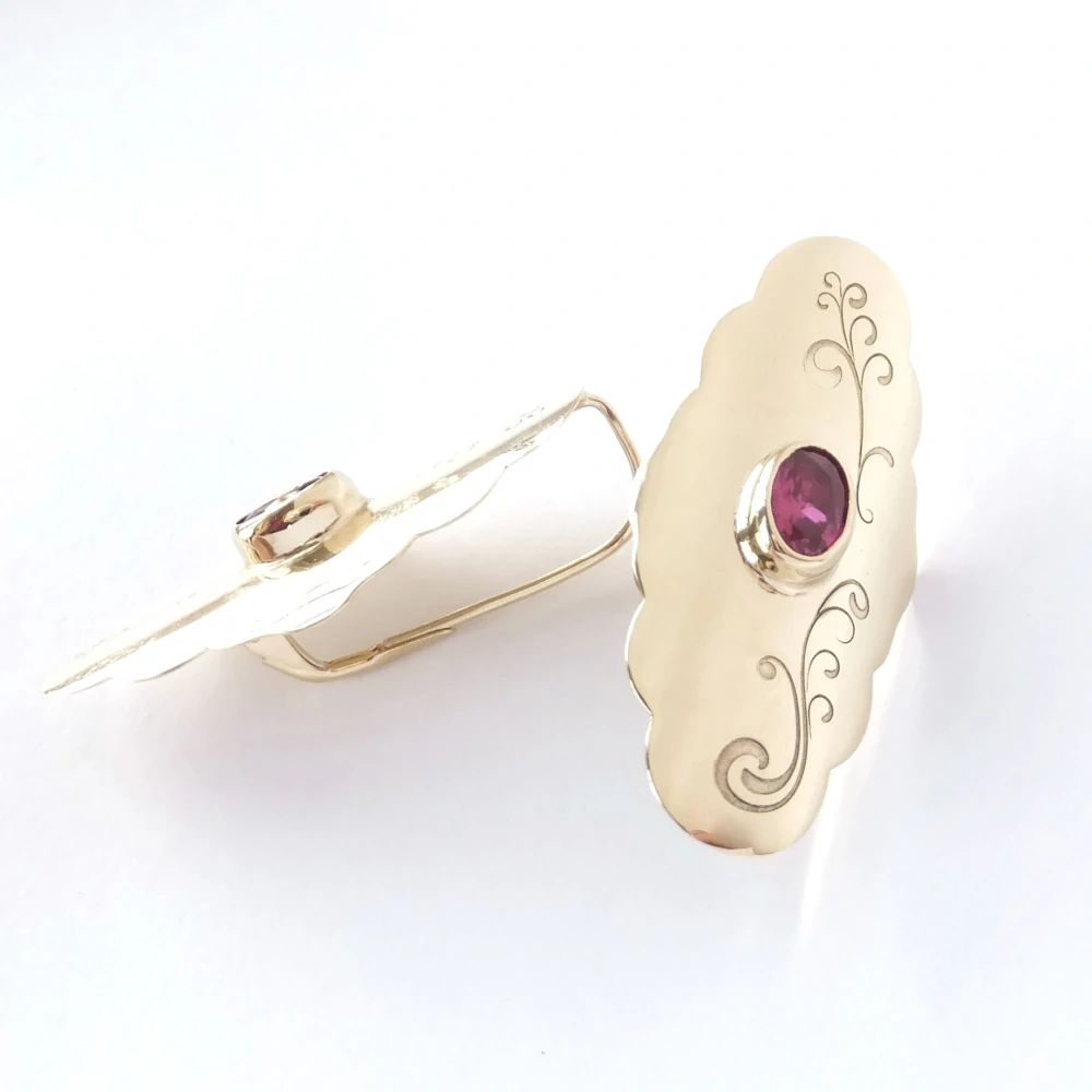 Zlaté lesklé náušnice, Au 14K 585/1000, váha 6,54 g, použité zlato