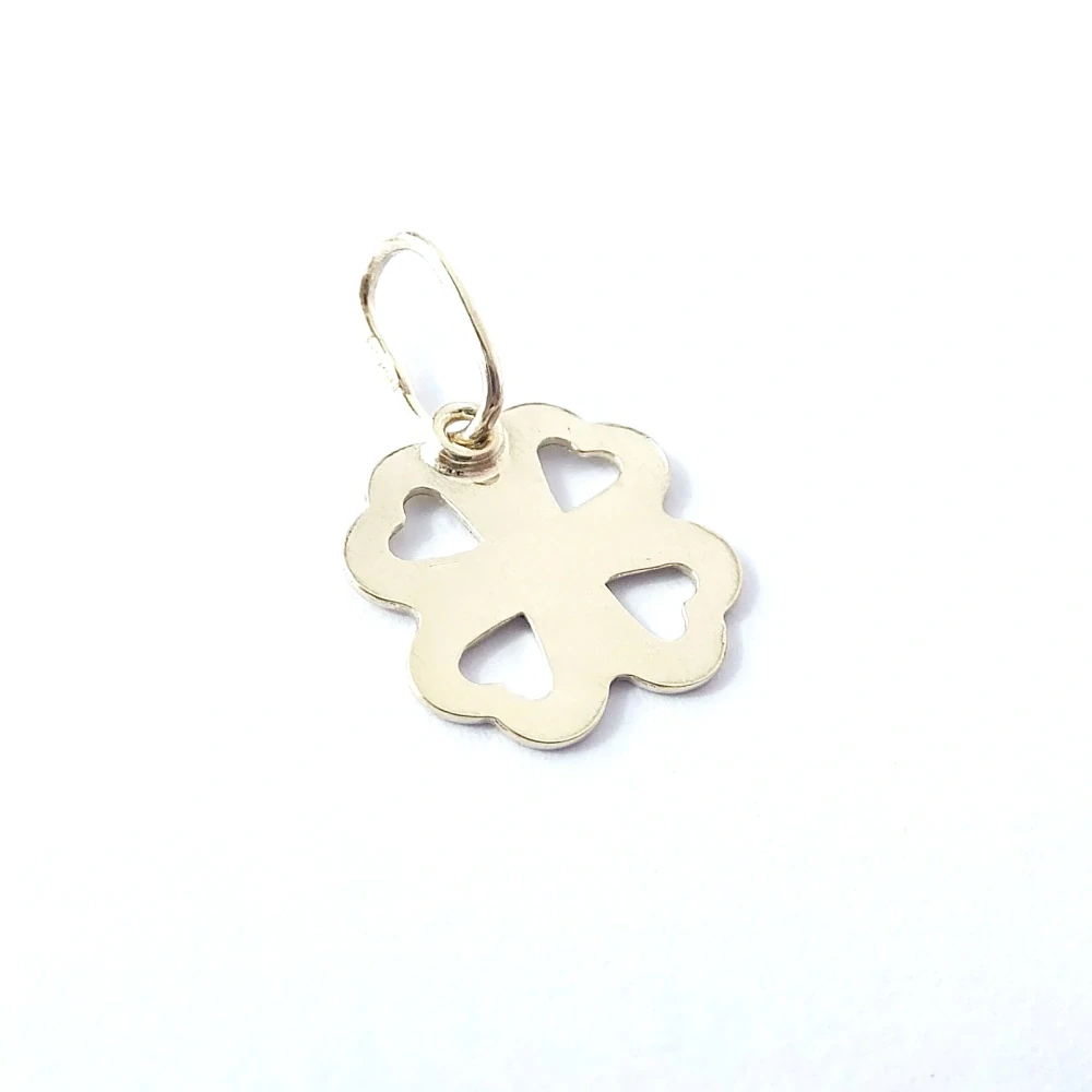 Zlatý přívěsek čtyřlístek, 14K 585/1000, váha 0,39 g, použité zlato