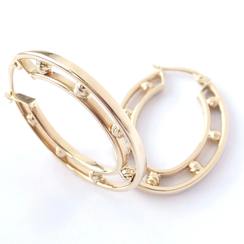 Zlaté náušnice, Au 14K 585/1000, váha 3,06 g