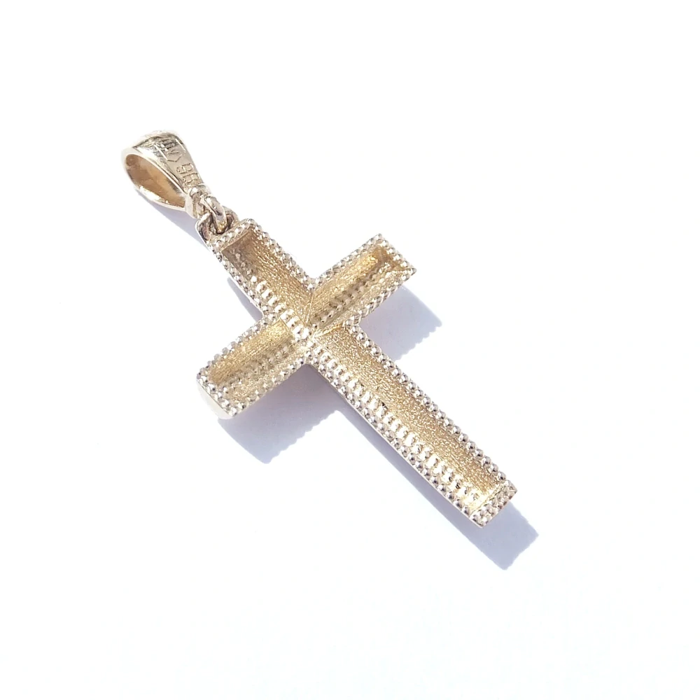 Zlatý přívěsek kříž, Au 14K 585/1000, váha 1,03 g