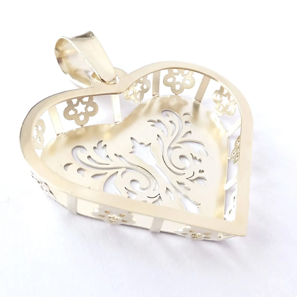 Zlatý přívěsek srdce, Au 14K 585/1000, váha 6,36 g
