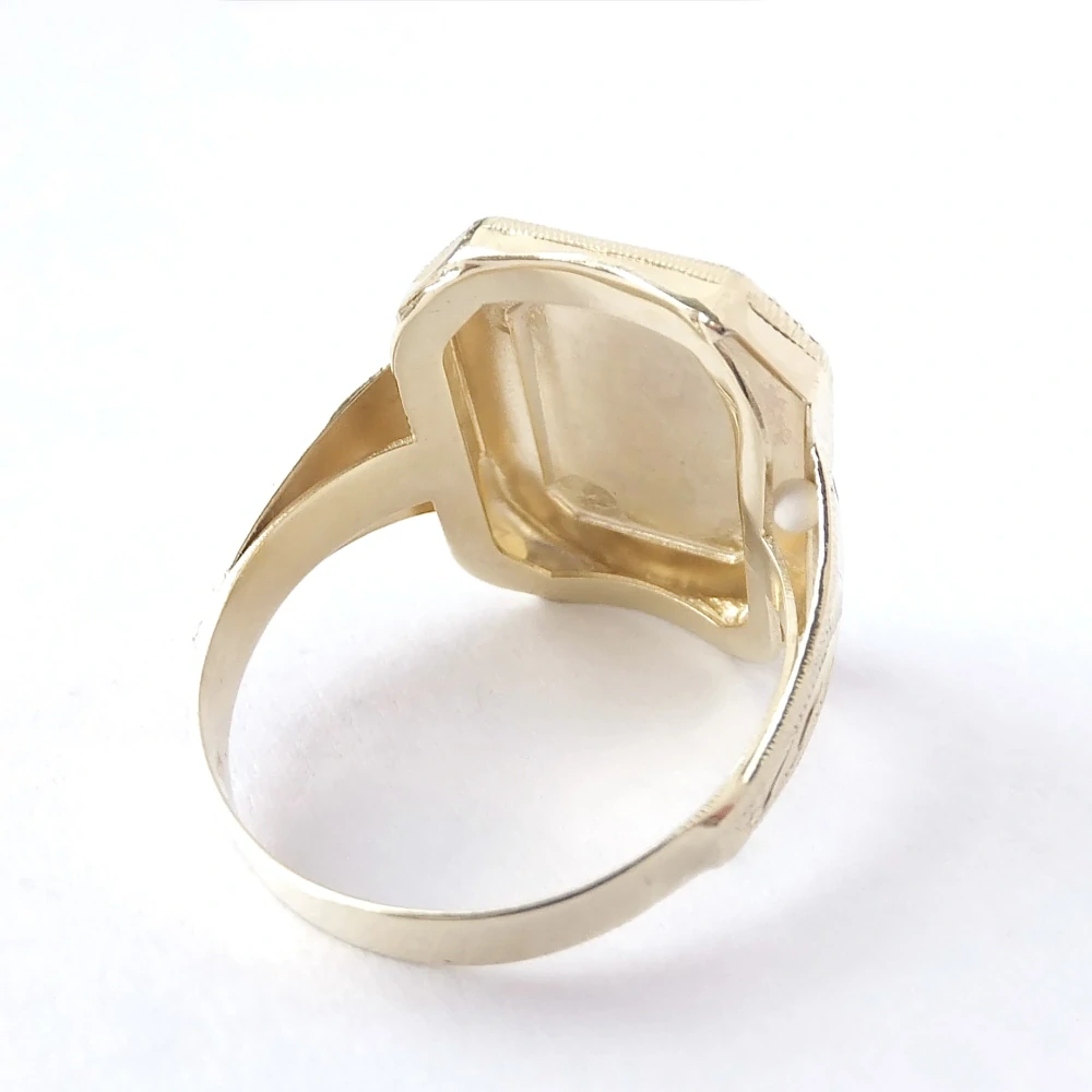 Zlatý pánský prsten, Au 14K 585/1000, váha 6,79 g