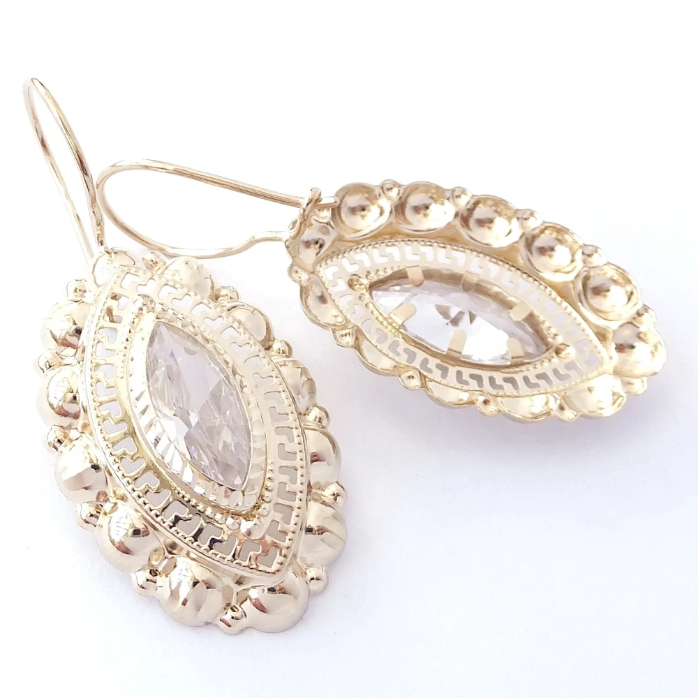 Zlaté visací náušnice, Au 14K 585/1000, váha 6,48 g, použité zlato