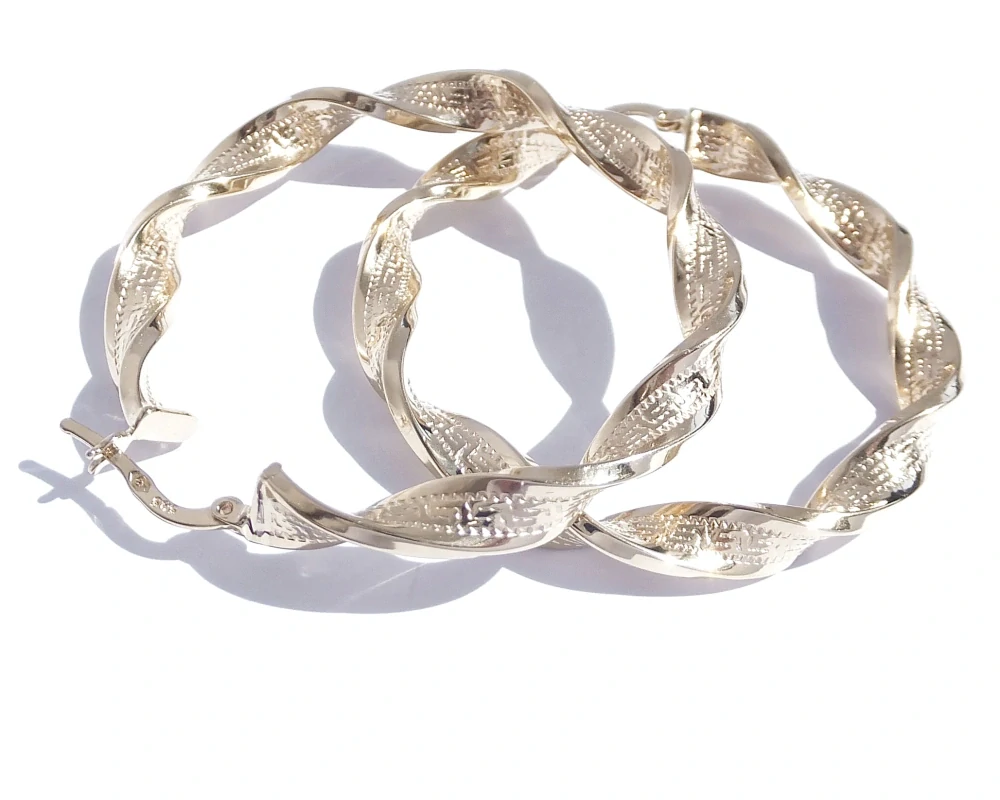 Zlaté náušnice kruhy, Au 14K 585/1000, váha 5,58 g, použité zlato