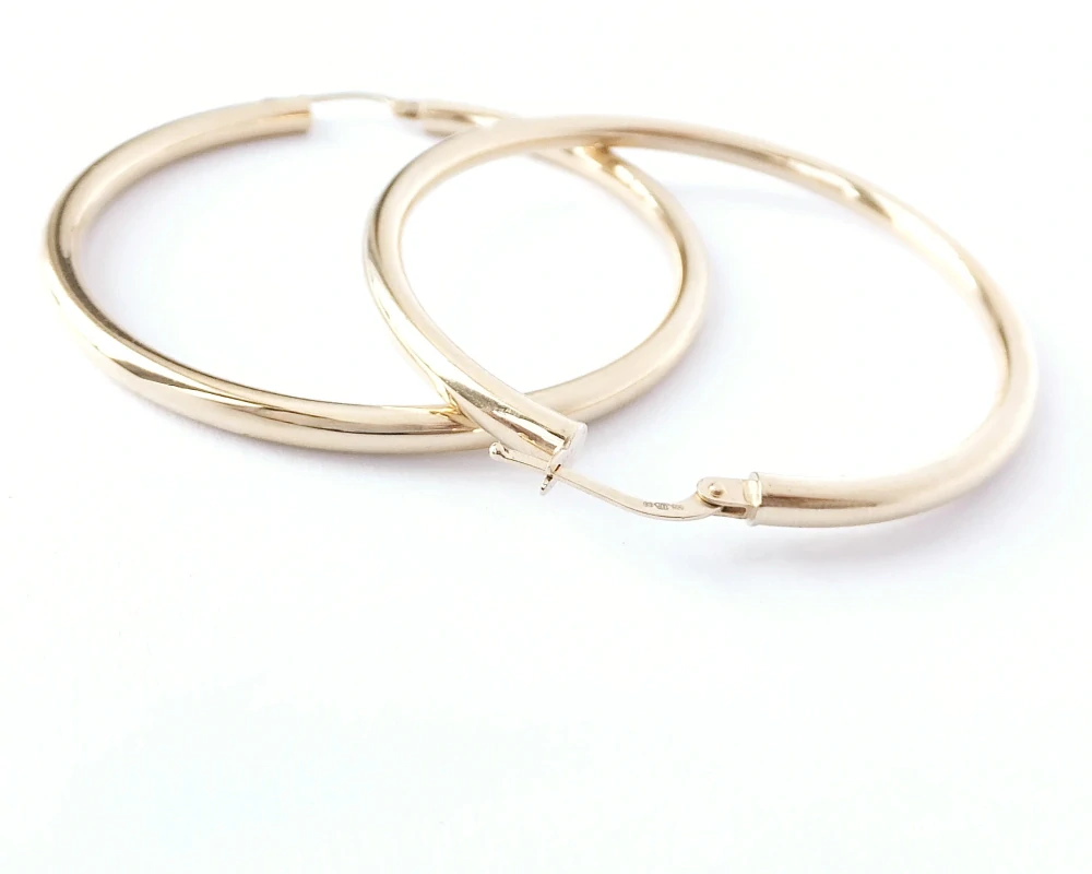 Zlaté náušnice kruhy, Au 14K 585/1000, váha 3,97 g