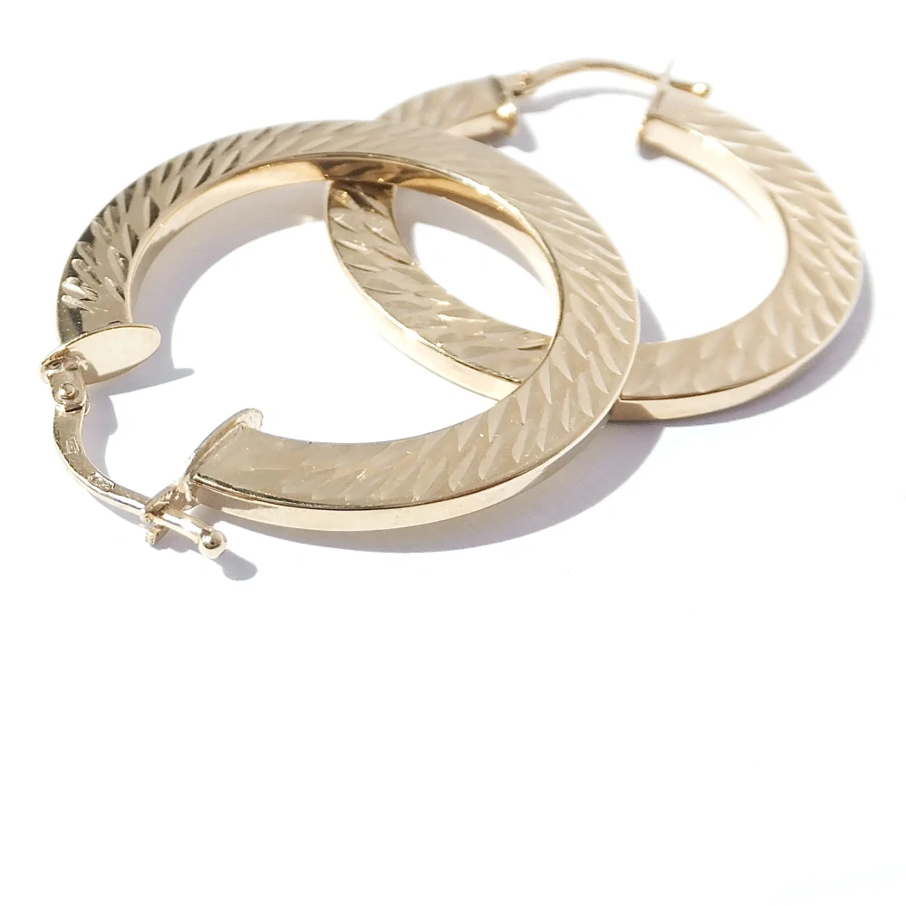 Zlaté náušnice kruhy, Au 14K 585/1000, váha 2,84 g