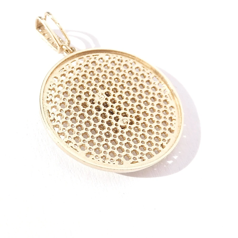 Zlatý přívěsek se zirkony, Au 14K 585/1000, váha 2,63 g, použité zlato