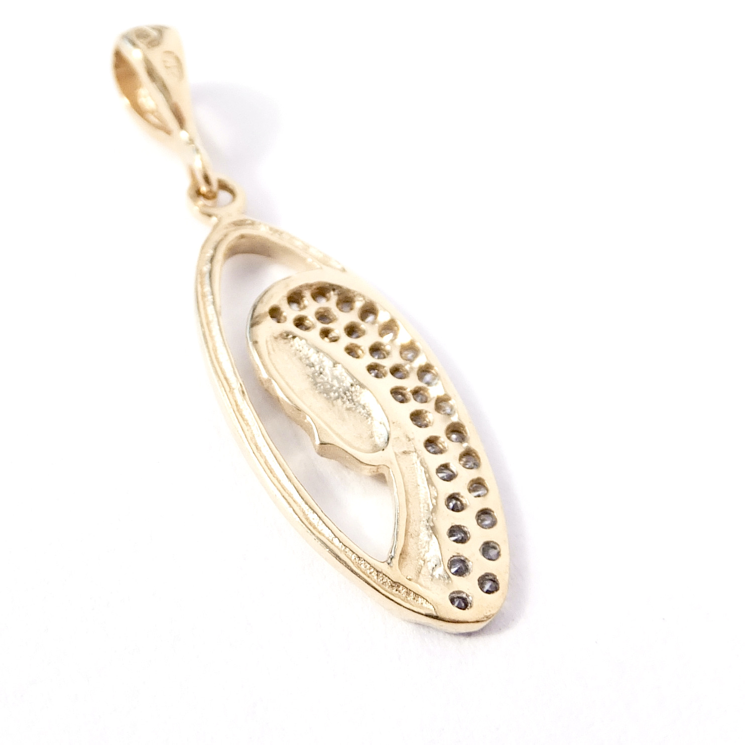 Zlatý přívěsek se zirkony, 14K 585/1000, váha 1,36 g