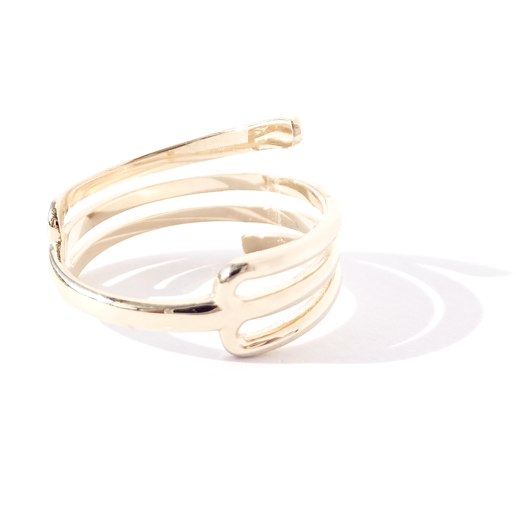 Zlatý lesklý prsten, Au 14K 585/1000, váha 2,87 g